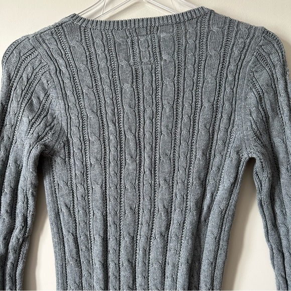 American Eagle Womens Gray Cable Knit Pullover Sweater Small - Picture 5 of 9